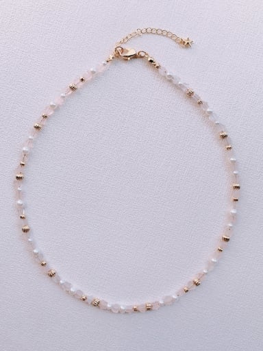 N-STPE-0020 Natural  Gemstone Crystal Beads Chain Handmade  Beaded Necklace