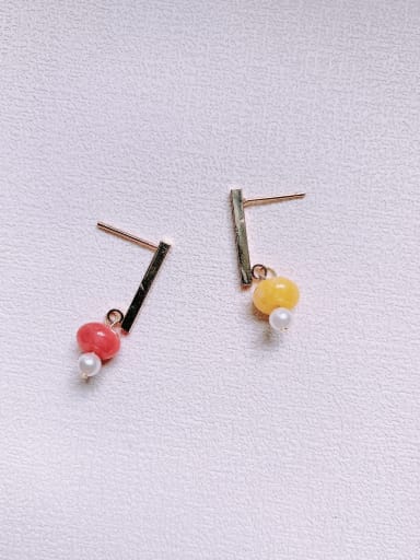 Brass Shell Beads Irregular Minimalist Drop Earring
