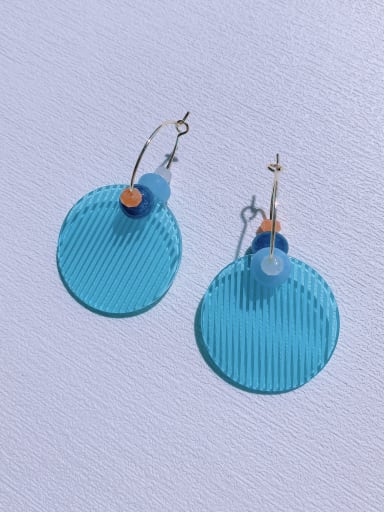 Brass Acrylic Geometric Minimalist Handmade Huggie Earring