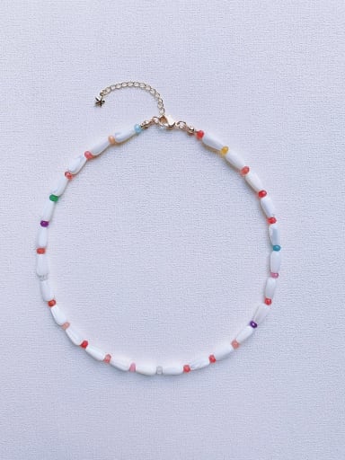 Natural Round Shell Beads Chain Handmade Necklace