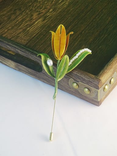 custom Tulip Handmade Flower Chanhua Brooch