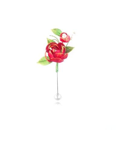 Rose Handmade Flower Chanhua Brooch