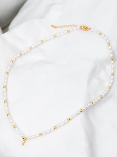 925 Sterling Silver Freshwater Pearl White Minimalist Beaded Necklace