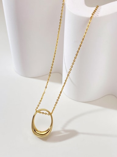 925 Sterling Silver Gold Oval Minimalist Link Necklace