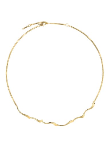 Brass Gold Irregular Minimalist Choker Necklace