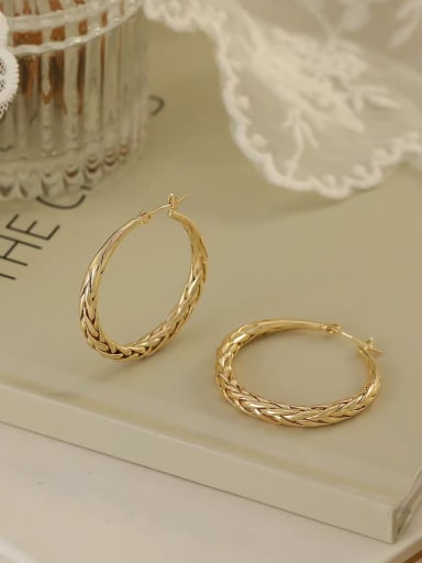 Brass Gold Geometric Minimalist Huggie Earring