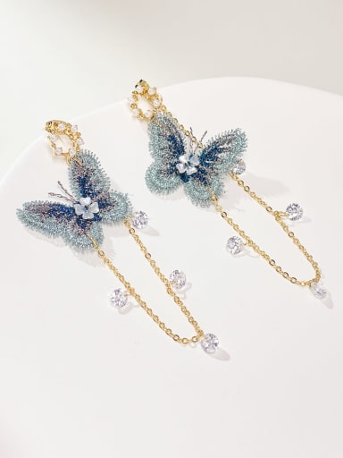 Alloy Miyuki Millet Bead White Butterfly Minimalist Drop Earring