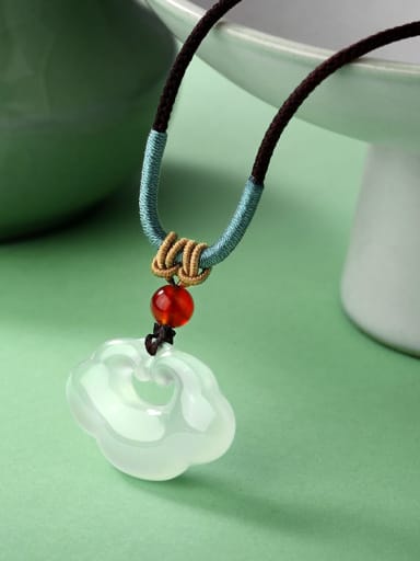custom Natural Stone White Stone Cloud Minimalist Long Strand Necklace