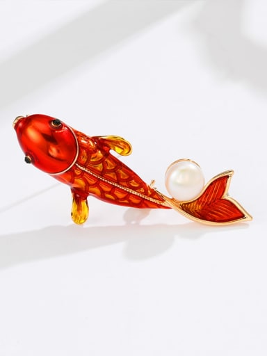 custom Alloy Red Enamel Mermaid Minimalist Pins & Brooches