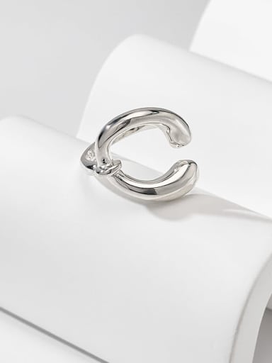 925 Sterling Silver Silver Oval Minimalist Band Ring