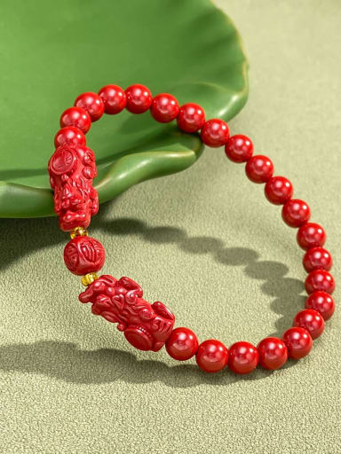 Color Alloy Miyuki Millet Bead Red Stone Minimalist Handmade Beaded Bracelet