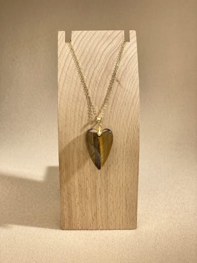 Brass Heart Minimalist Link Necklace