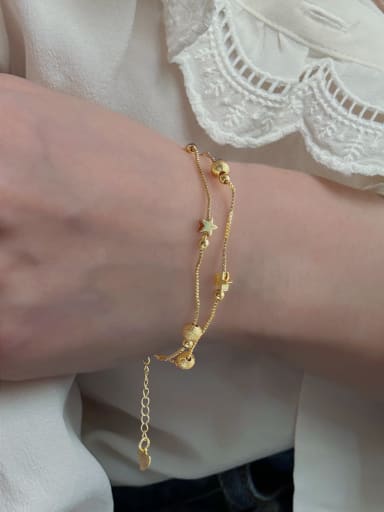Brass Gold Planet Minimalist Link Bracelet