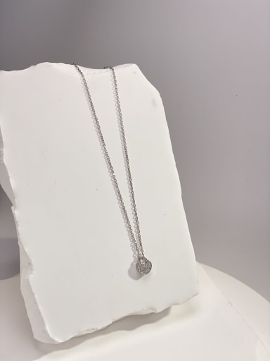 custom 925 Sterling Silver Cubic Zirconia White Stone Heart Minimalist Locket Necklace