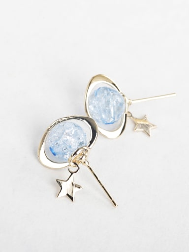 Light blue bead Stud Earrings