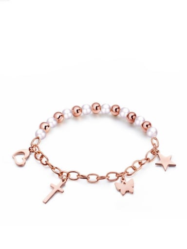 Stainless Steel With Rose Gold Plated With heart star Bracelets