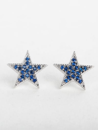 Retro dark blue  star earrings