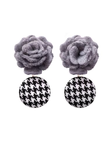 Alloy With Classic Fabric art Flowers Drop Earrings