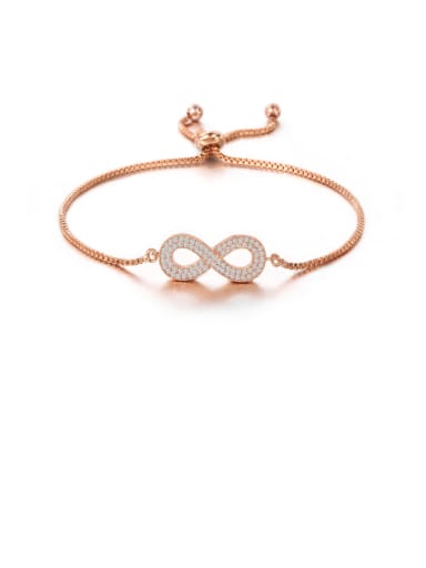 Copper With  Cubic Zirconia Simplistic Insect  8   Adjustable Bracelets