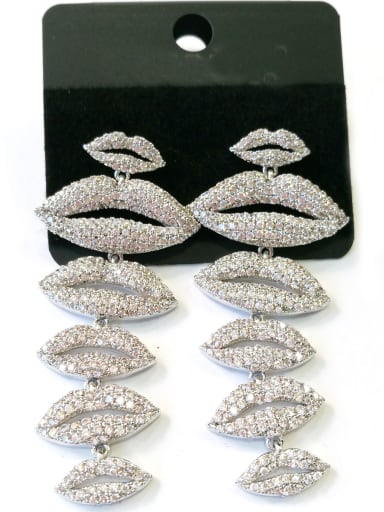 GODKI Luxury Women Wedding Dubai Copper With White Gold Plated Fashion Lips Earrings