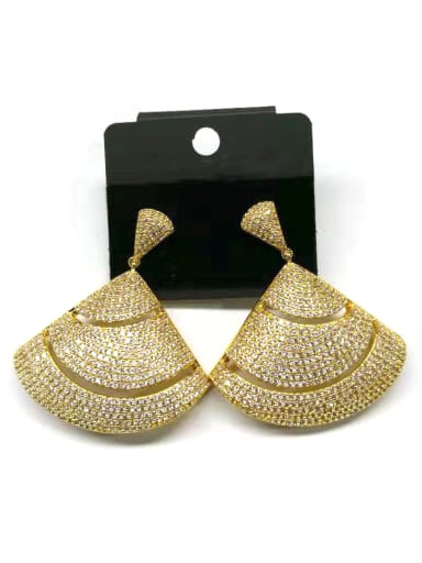 GODKI Luxury Women Wedding Dubai Copper With Gold Plated Fashion Triangle Earrings