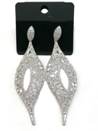 GODKI Luxury Women Wedding Dubai Copper With White Gold Plated Fashion Leaf Drop Earrings