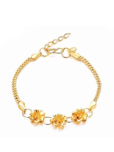 Copper With Gold Plated Delicate Flower Wedding Bracelets
