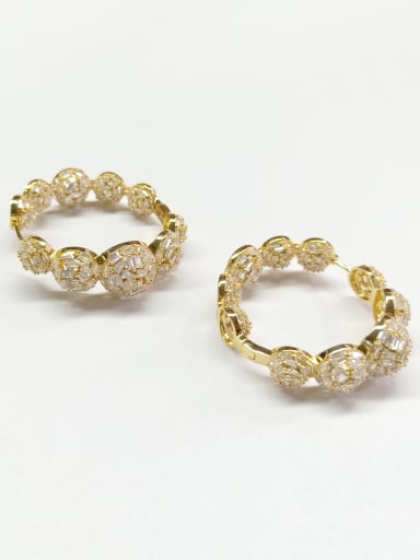GODKI Luxury Women Wedding Dubai Copper With Gold Plated Fashion Round Earrings
