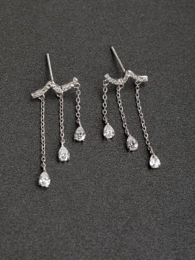 Water droplet zircon Pendant  925 Silver Earrings