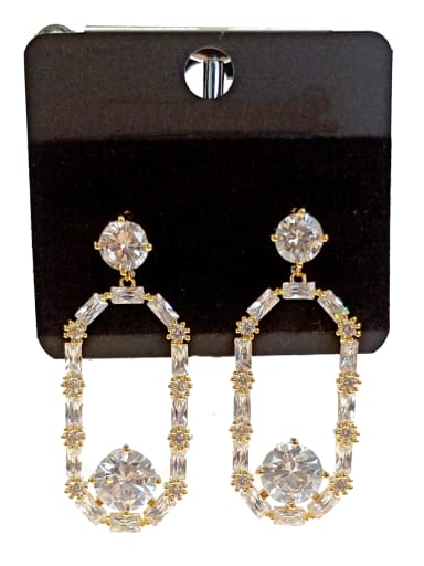 GODKI Luxury Women Wedding Dubai Copper With Gold Plated Fashion Oval Earrings