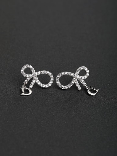 Classic bowknot delicate 925 silver Stud earrings