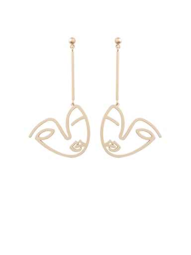 Alloy With Imitation Gold Plated Hip Hop Hollow  Irregular Drop Earrings