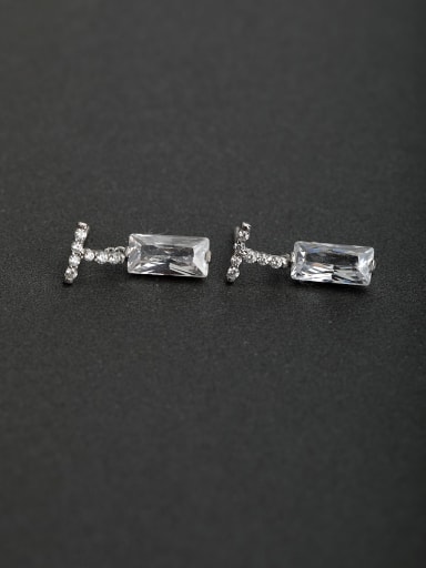 Micro inlay Zircon personality 925 silver Drop Earrings
