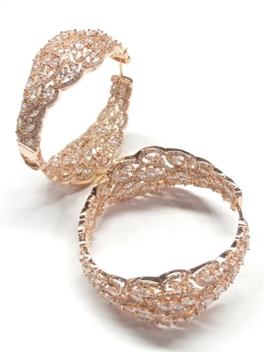 GODKI Luxury Women Wedding Dubai Copper With Rose Gold Plated Fashion Round Earrings