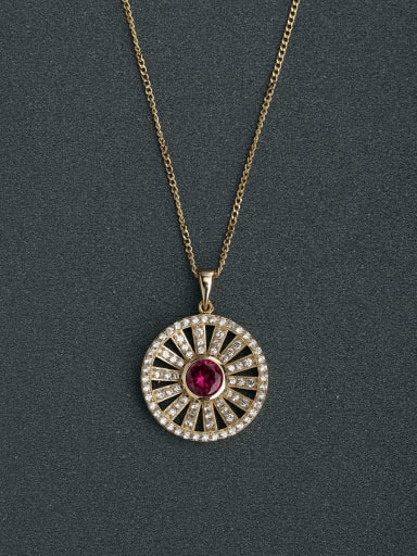 Gorgeous inlaid zircon sunflowers 925 Silver Necklaces