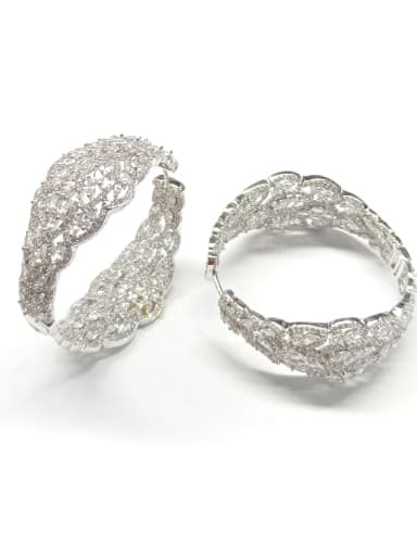 GODKI Luxury Women Wedding Dubai Copper With White Gold Plated Fashion Oval Earrings