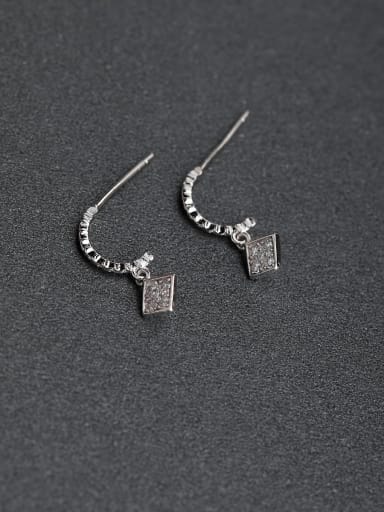 Micro inlay Rhinestone Simple 925 silver Stud earrings