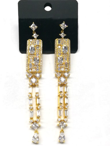 GODKI Luxury Women Wedding Dubai Copper With Gold Plated Luxury Chain Earrings