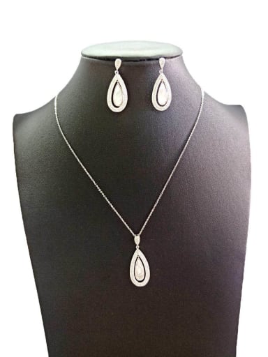GODKI Luxury Women Wedding Dubai Copper With White Gold Plated Delicate Water Drop Jewelry Sets