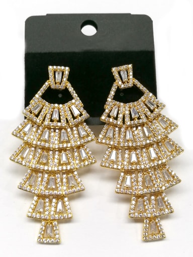 GODKI Luxury Women Wedding Dubai Copper With Gold Plated Fashion Irregular Earrings