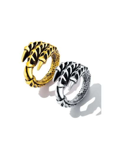 Stainless Steel With Antique Silver Plated Punk Claw Men Rings