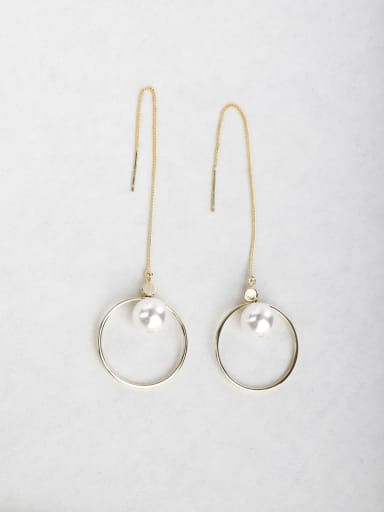 Ring Imitation pearls Threader Earrings