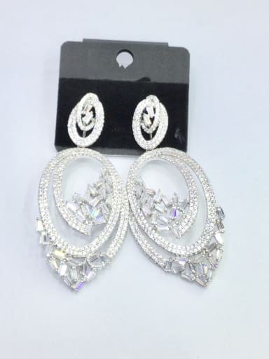 GODKI Luxury Women Wedding Dubai Copper With White Gold Plated Trendy Irregular Chandelier Earrings