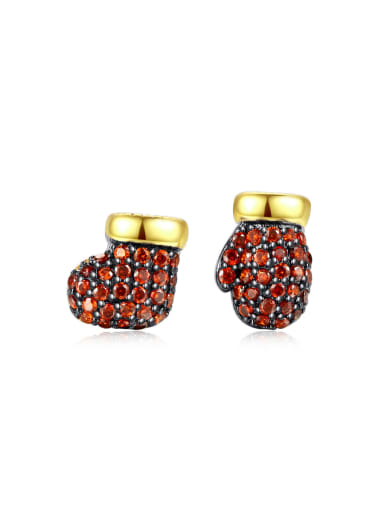 Copper With 18k Gold Plated Fashion Clothes Stud Earrings