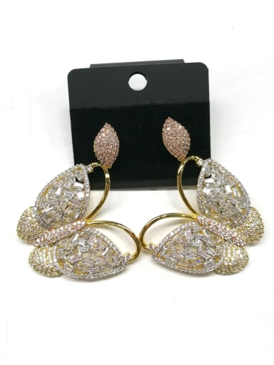 GODKI Luxury Women Wedding Dubai Copper With Mix Plated Trendy Butterfly Earrings