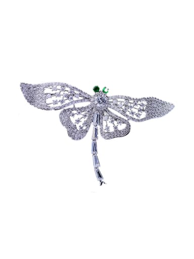 Copper With Cubic Zirconia Cute Insect Dragonfly Brooches