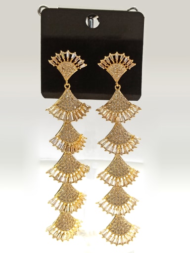 GODKI Luxury Women Wedding Dubai Copper With Gold Plated Luxury Geometric Earrings