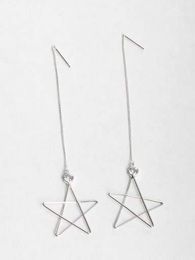 Hollow Pentagram Threader Earrings
