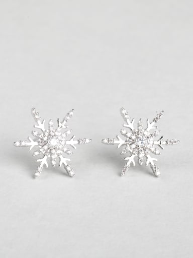 Write zircon snowflake Cluster Earrings