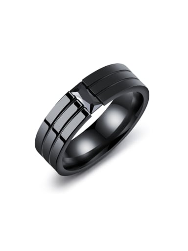 Stainless Steel With Gun Plated Punk Square Men Rings